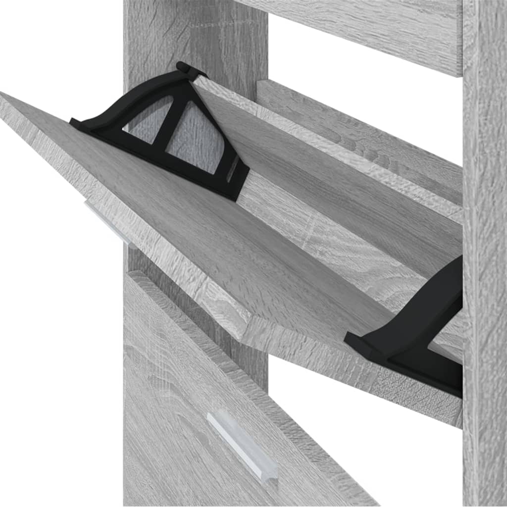 skoskab 59x17x108 cm konstrueret træ grå sonoma-eg