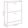 skoskab 59x17x81 cm konstrueret træ hvid