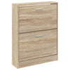 skoskab 59x17x81 cm konstrueret træ egetræ