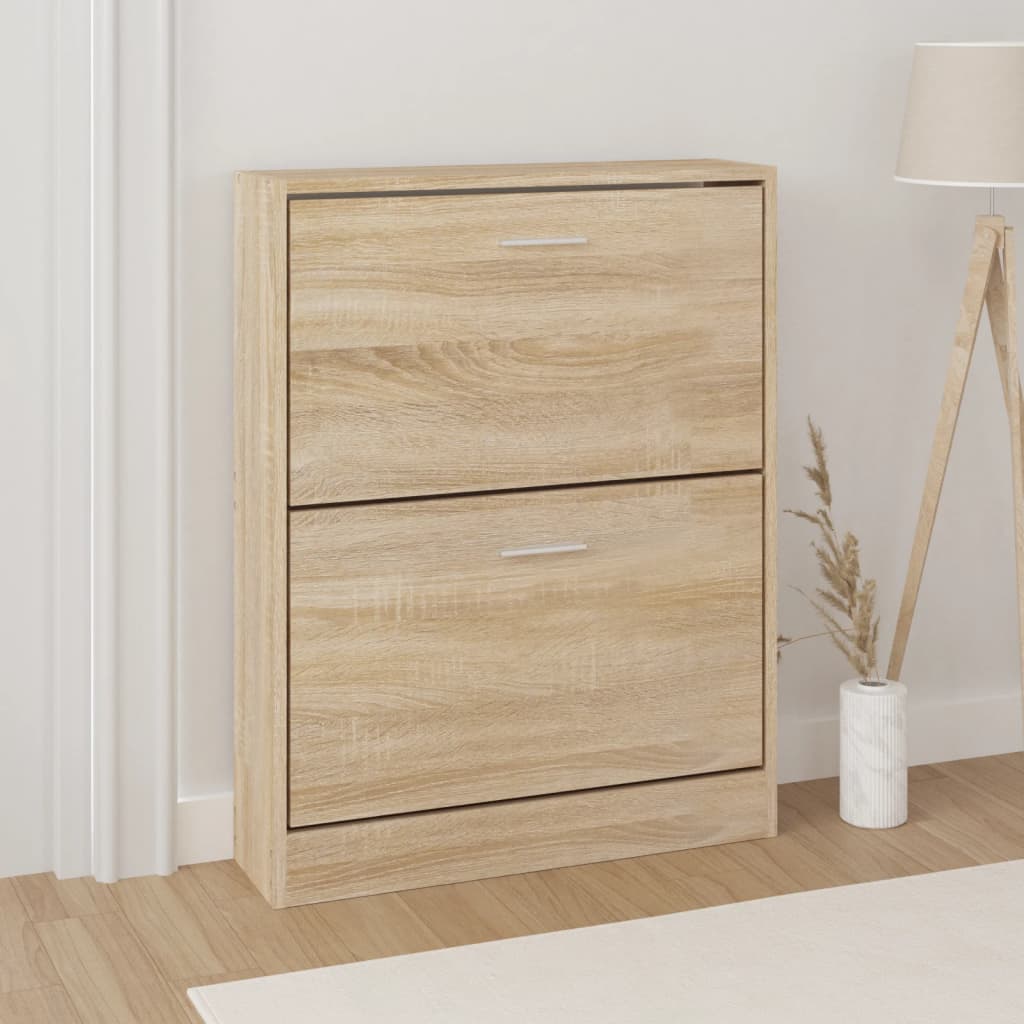 skoskab 59x17x81 cm konstrueret træ egetræ
