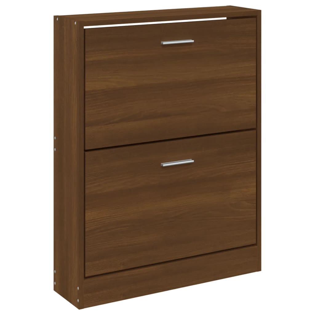 skoskab 59x17x81 cm konstrueret træ brun egetræ