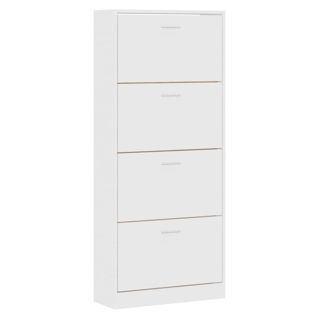 skoskab 63x24x147 cm konstrueret træ hvid