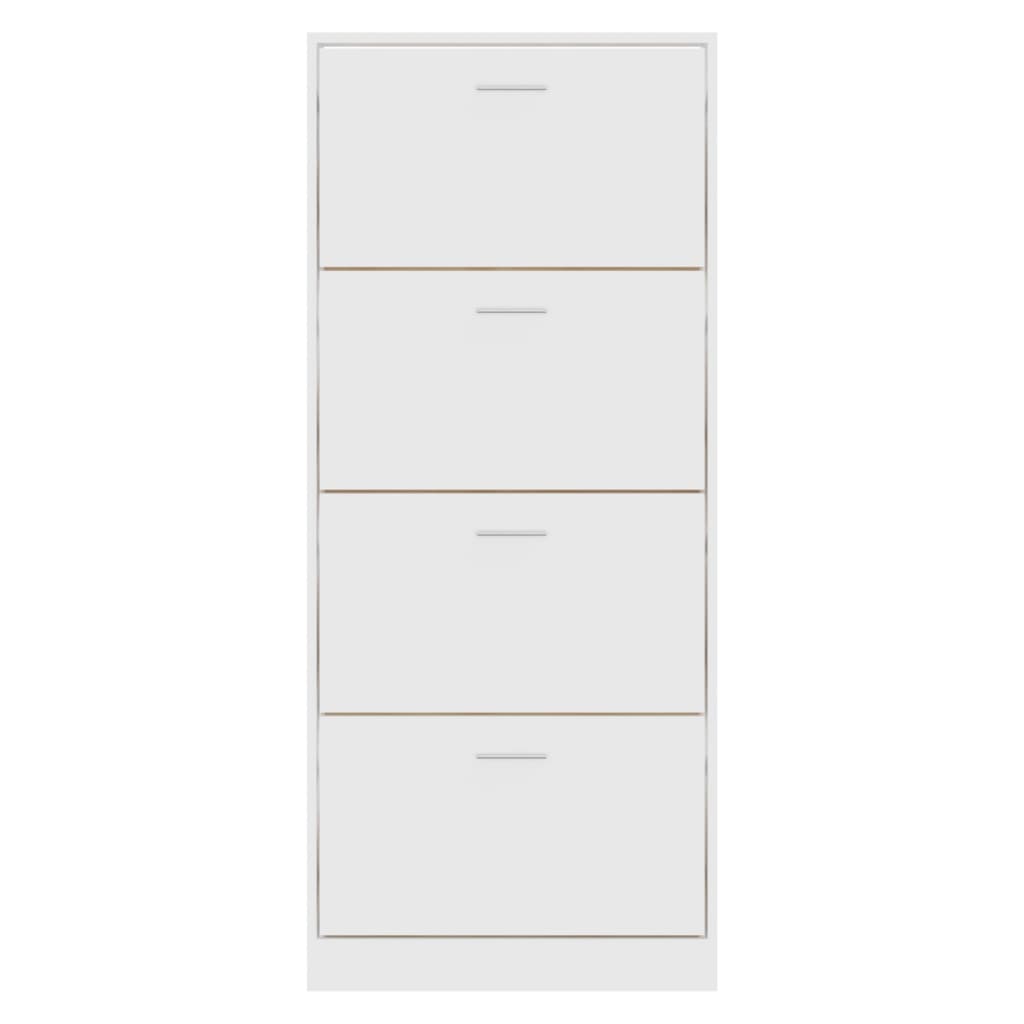 skoskab 63x24x147 cm konstrueret træ hvid