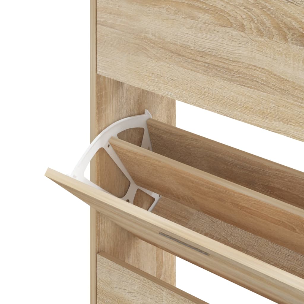 skoskab 63x24x147 cm konstrueret træ sonoma-eg