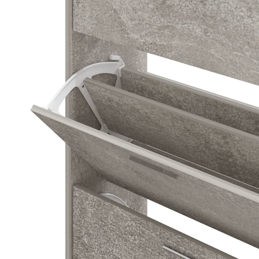 skoskab 63x24x147 cm konstrueret træ betongrå
