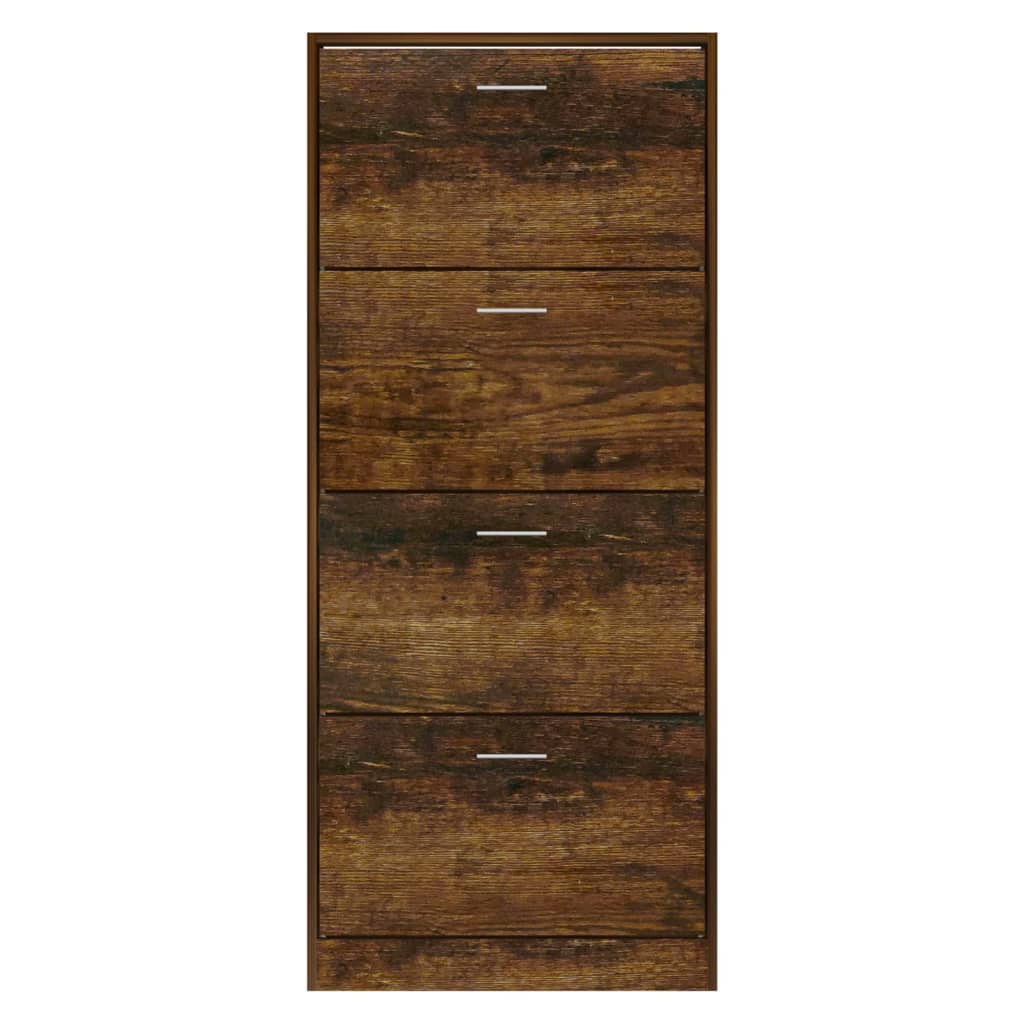 skoskab 63x24x147 cm konstrueret træ røget egetræsfarve