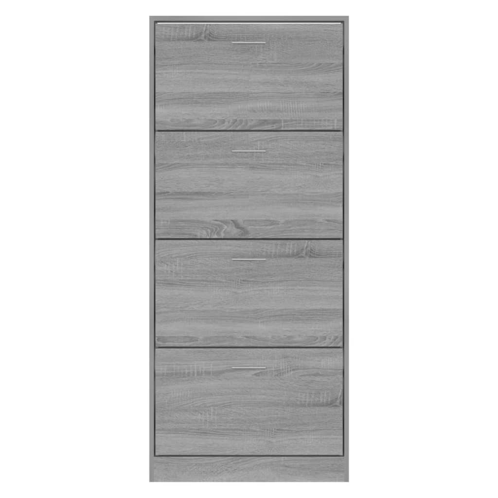 skoskab 63x24x147 cm konstrueret træ grå sonoma-eg