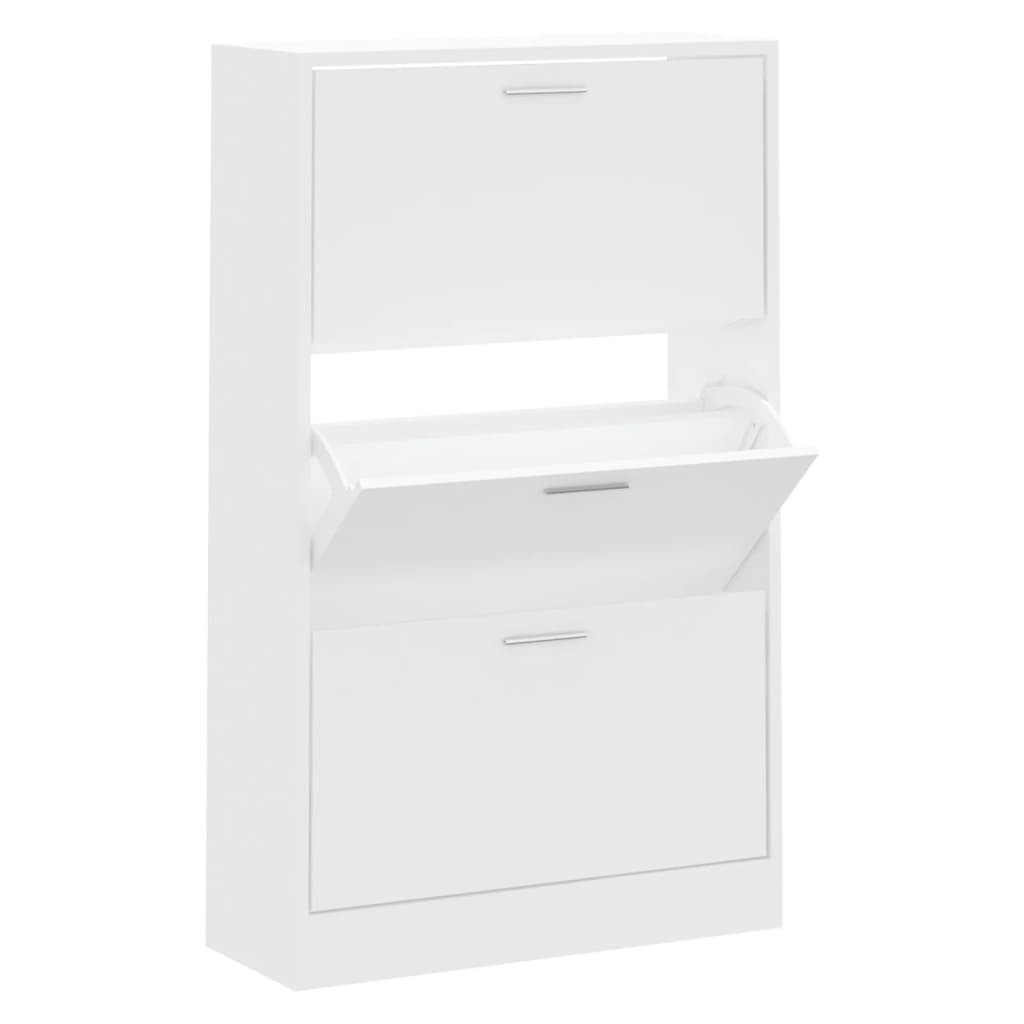 skoskab 63x24x103 cm konstrueret træ hvid