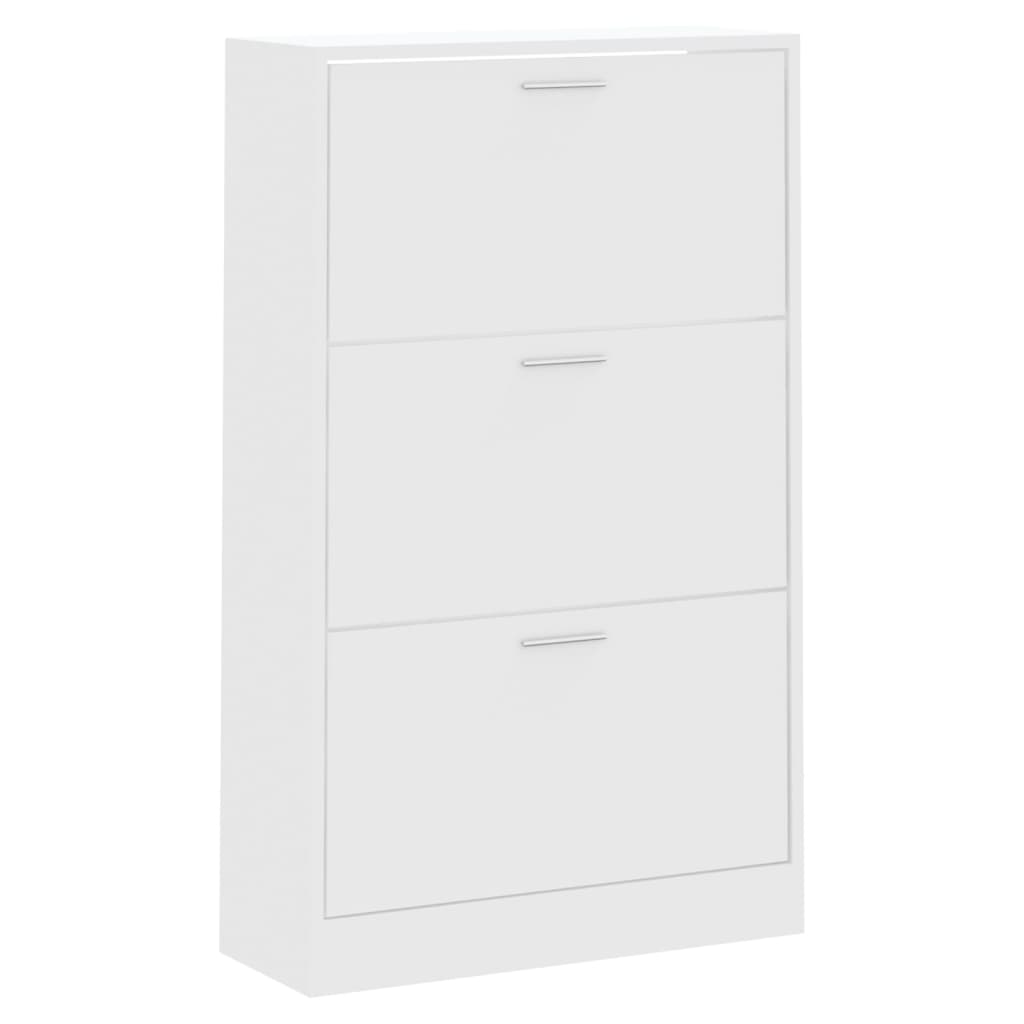 skoskab 63x24x103 cm konstrueret træ hvid