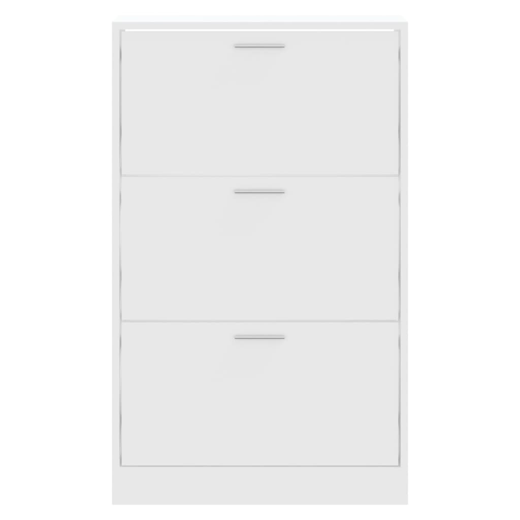 skoskab 63x24x103 cm konstrueret træ hvid