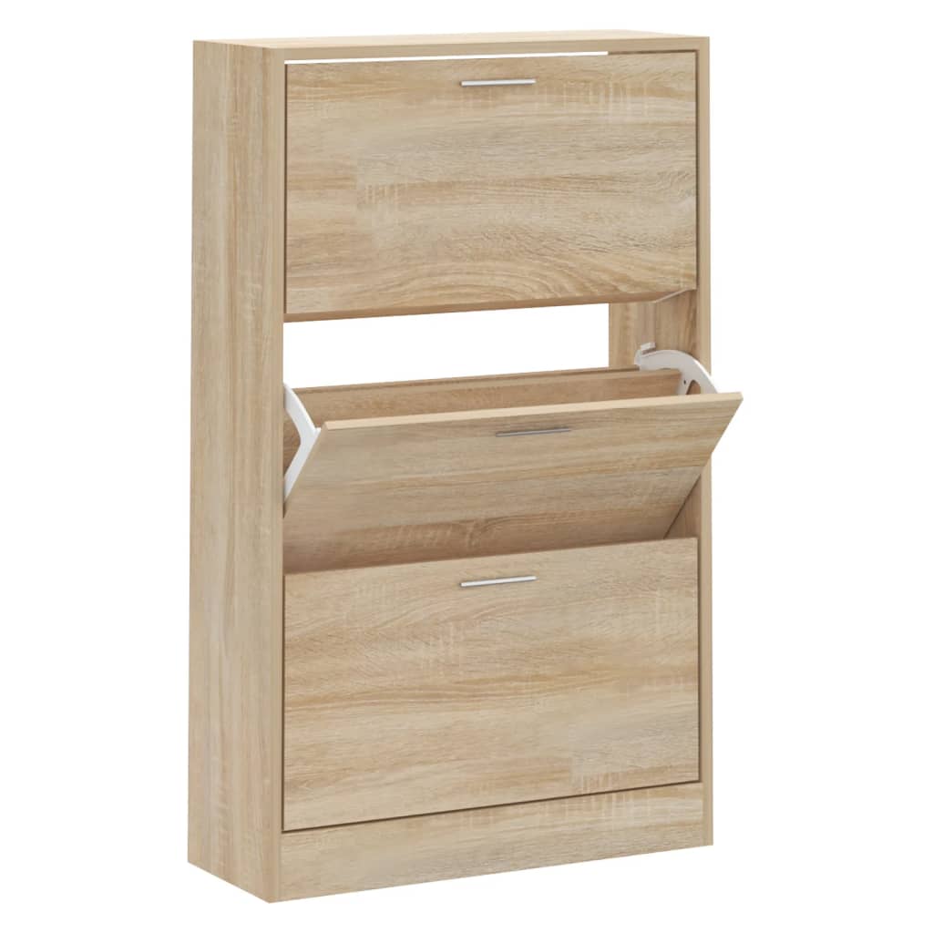 skoskab 63x24x103 cm konstrueret træ sonoma-eg