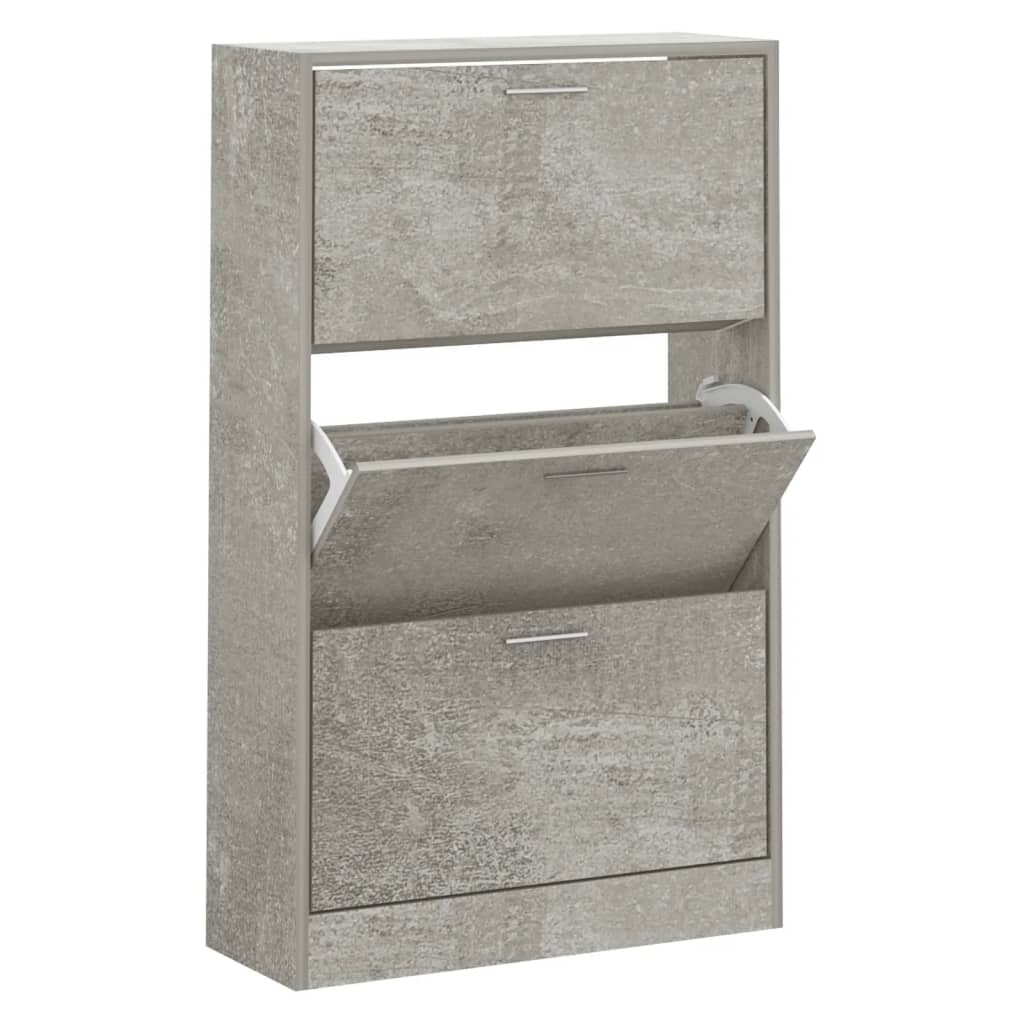 skoskab 63x24x103 cm konstrueret træ betongrå