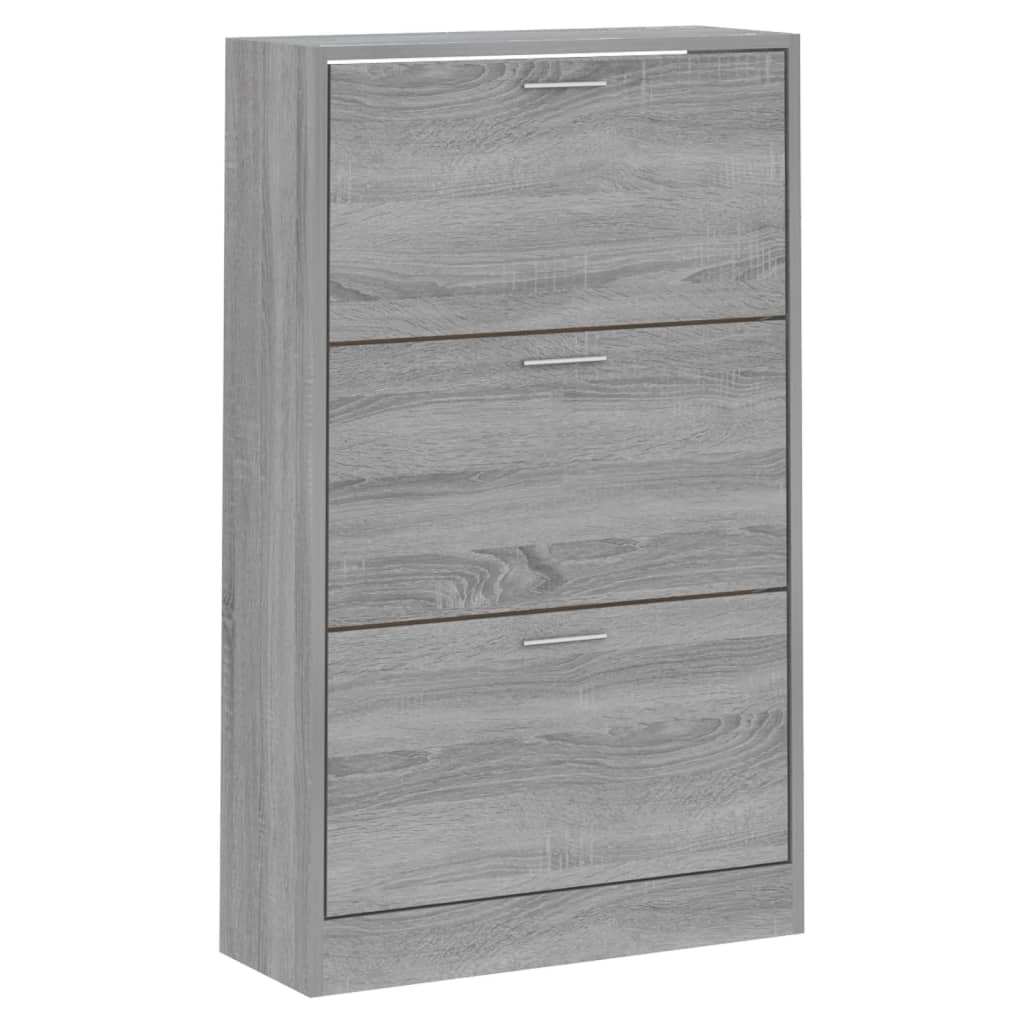 skoskab 63x24x103 cm konstrueret træ grå sonoma-eg
