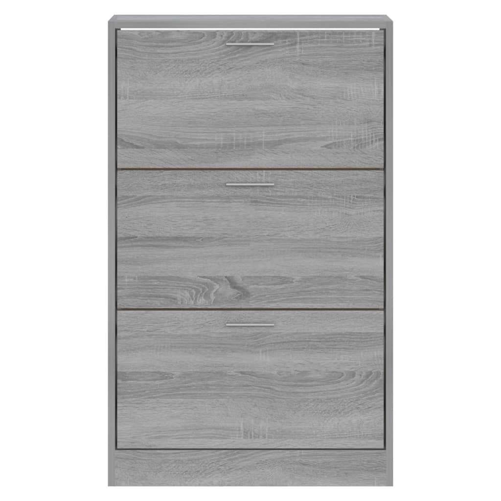 skoskab 63x24x103 cm konstrueret træ grå sonoma-eg