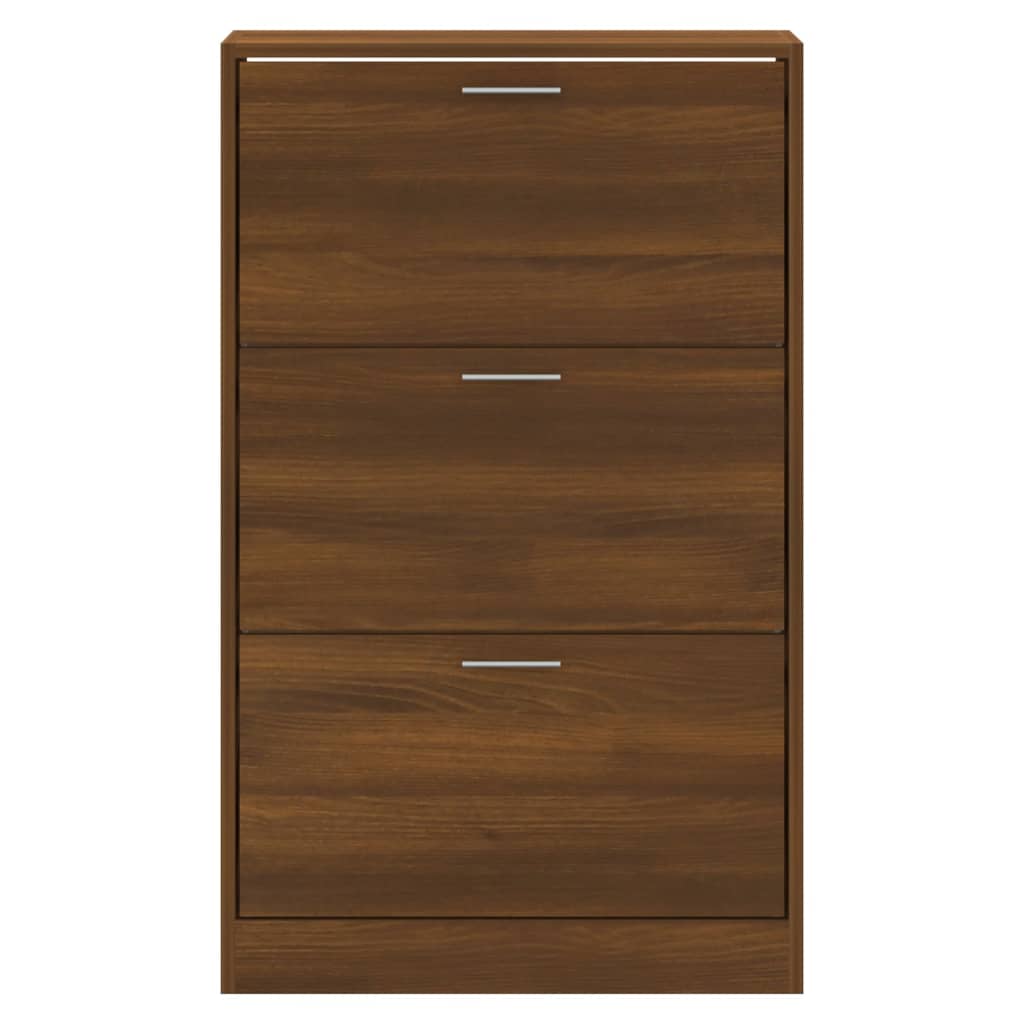 skoskab 63x24x103 cm konstrueret træ brun egetræsfarve