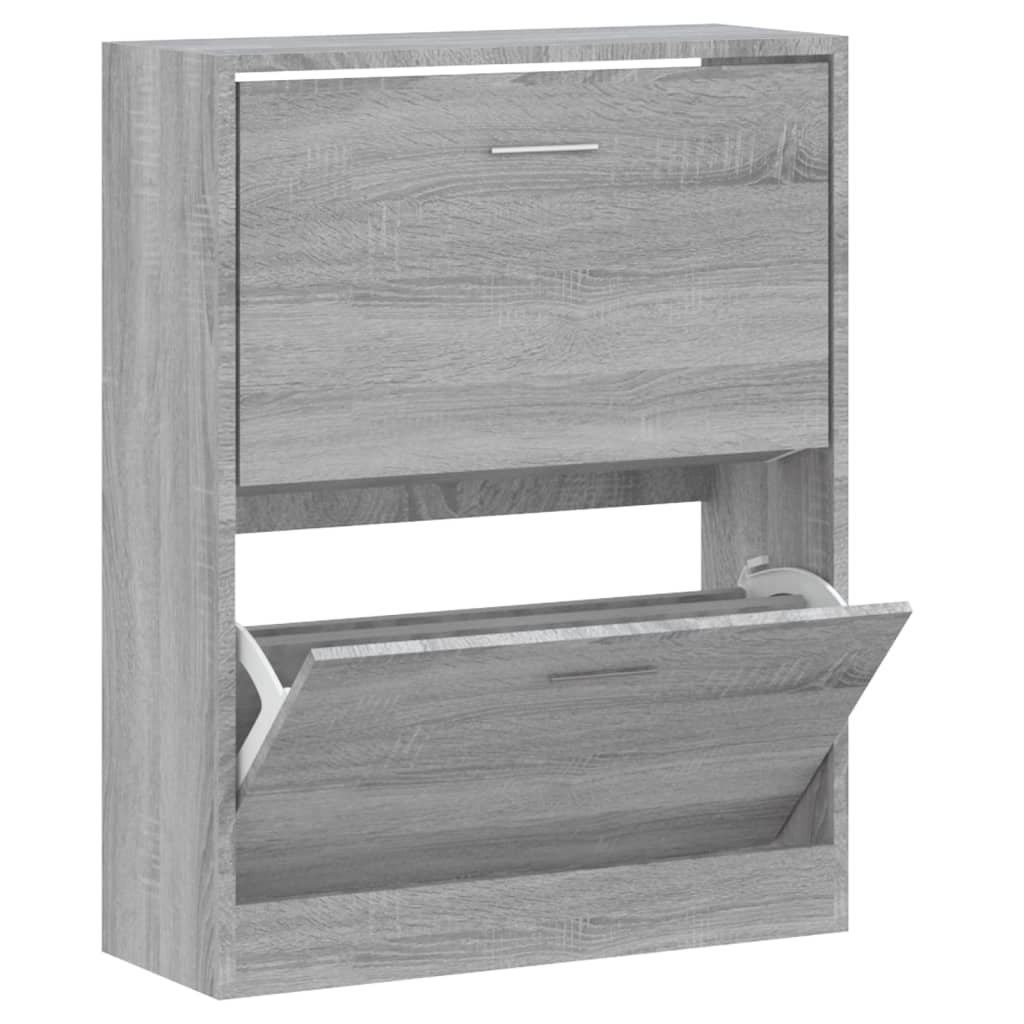 skoskab 63x24x81 cm konstrueret træ grå sonoma-eg