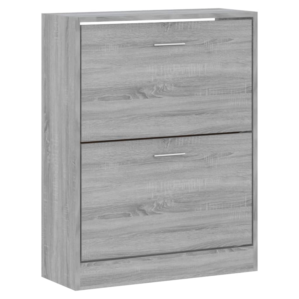 skoskab 63x24x81 cm konstrueret træ grå sonoma-eg