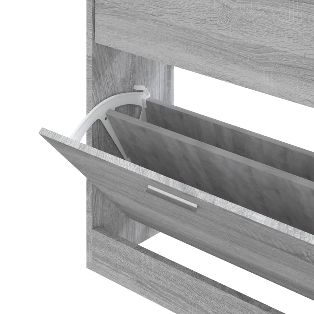 skoskab 63x24x81 cm konstrueret træ grå sonoma-eg