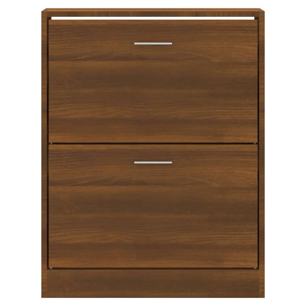 skoskab 63x24x81 cm konstrueret træ brun egetræ
