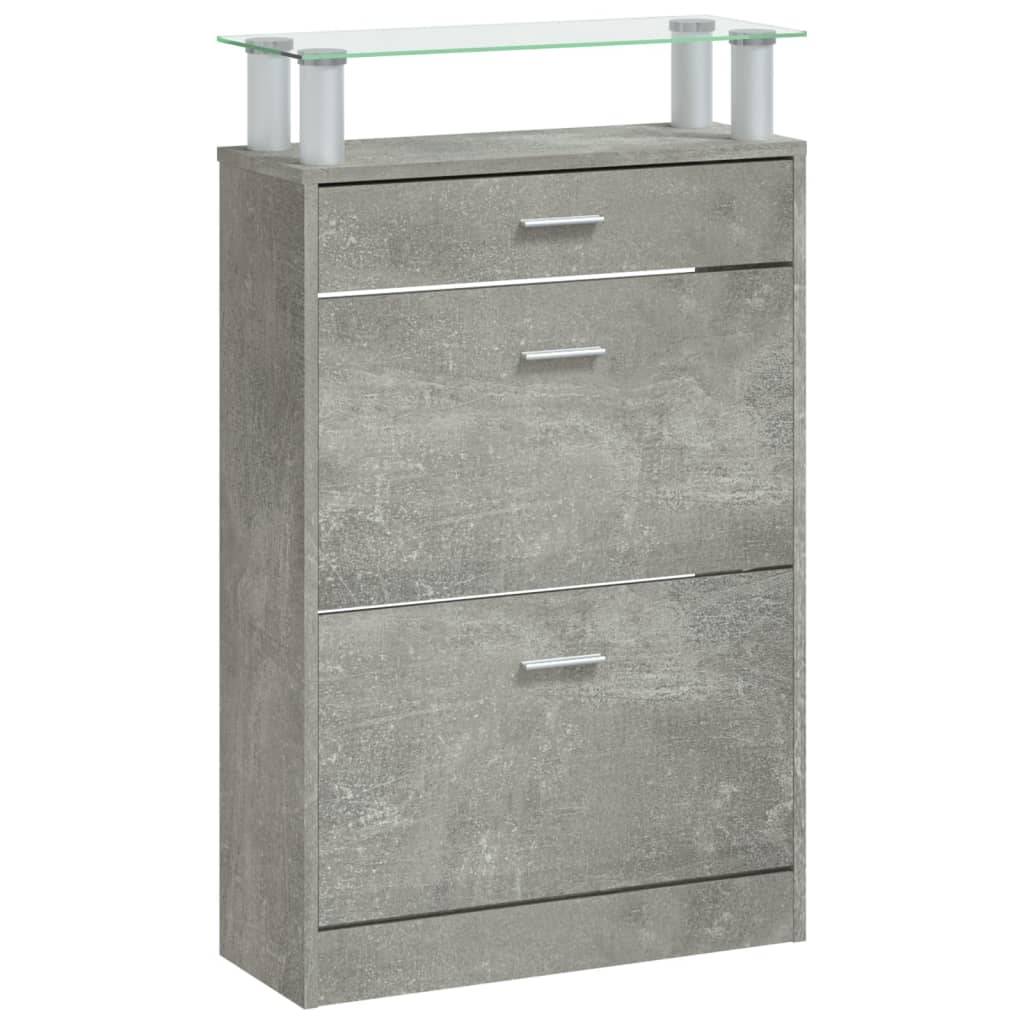 skoskab 63x24x104 cm konstrueret træ betongrå