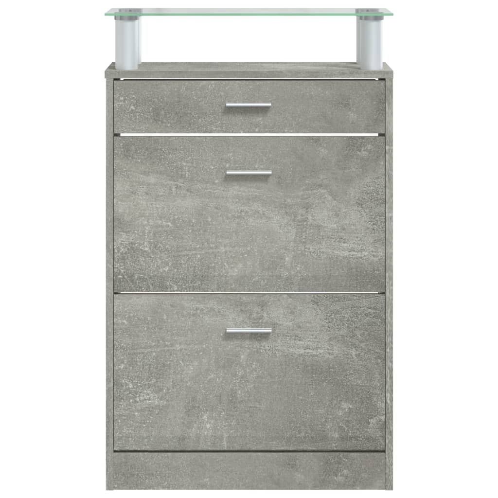 skoskab 63x24x104 cm konstrueret træ betongrå