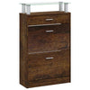 skoskab 63x24x104 cm konstrueret træ røget egetræsfarve