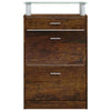 skoskab 63x24x104 cm konstrueret træ røget egetræsfarve