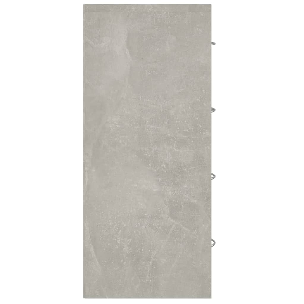 skænk med 4 skuffer 60x30,5x71 cm betongrå