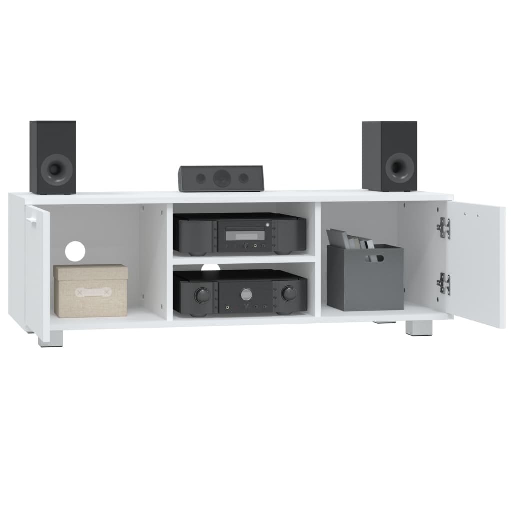 tv-bord 120x40,5x35 cm konstrueret træ hvid