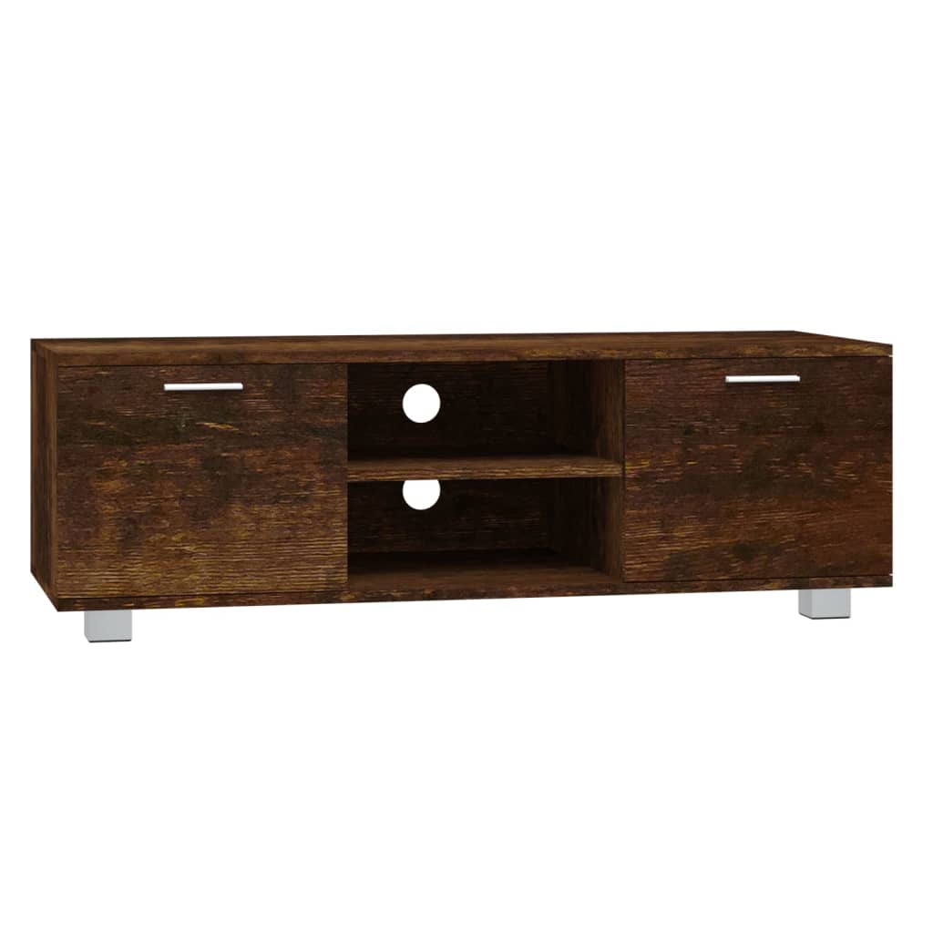 tv-bord 120x40,5x35 cm konstrueret træ røget egetræ