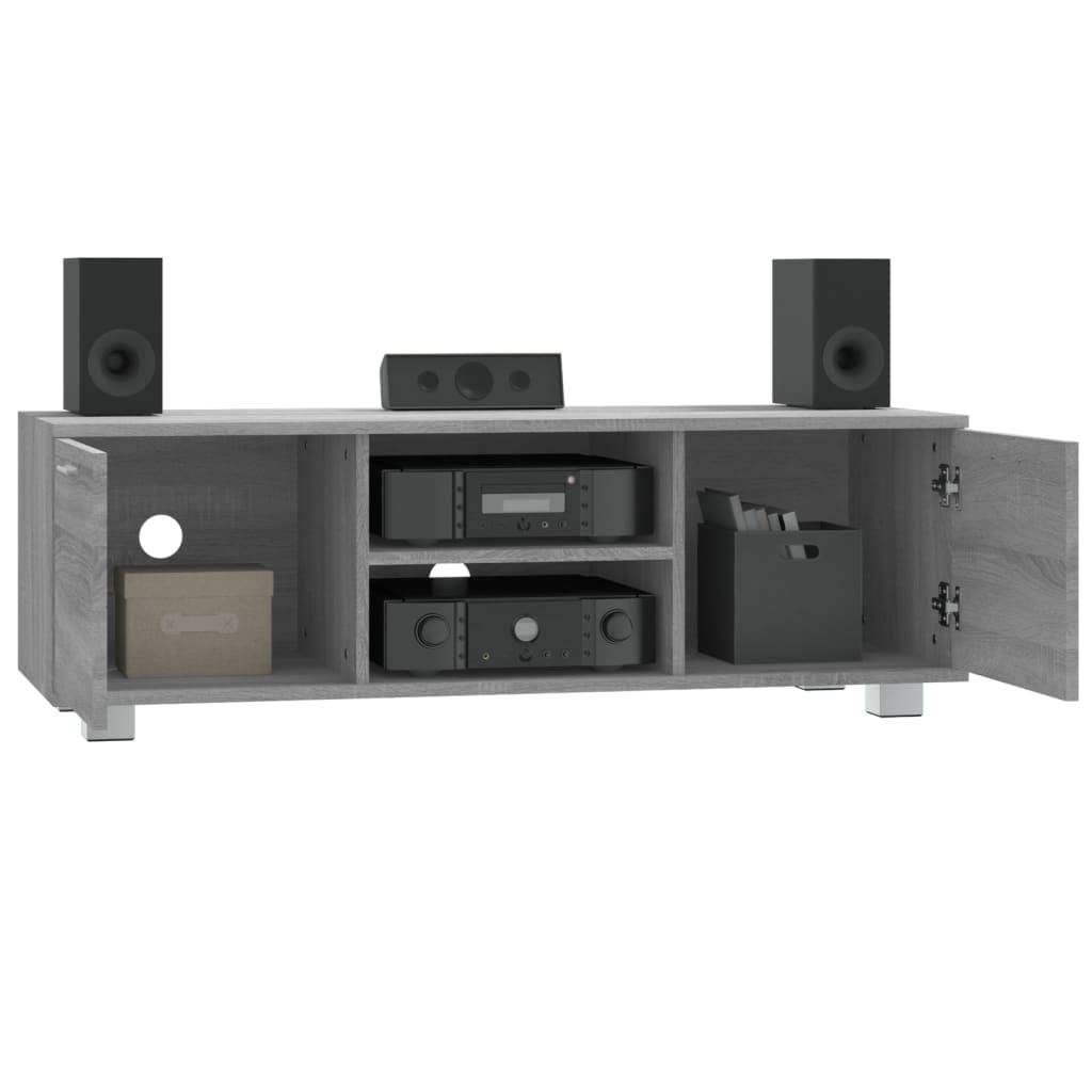tv-bord 120x40,5x35 cm konstrueret træ grå sonoma-eg