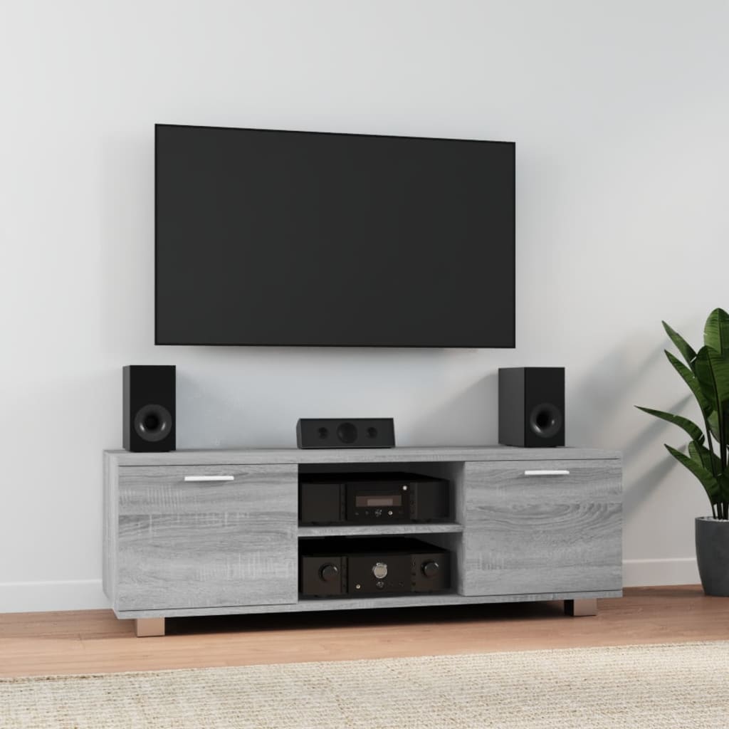 tv-bord 120x40,5x35 cm konstrueret træ grå sonoma-eg