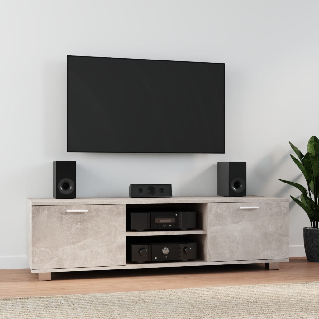 tv-bord 140x40,5x35 cm konstrueret træ betongrå