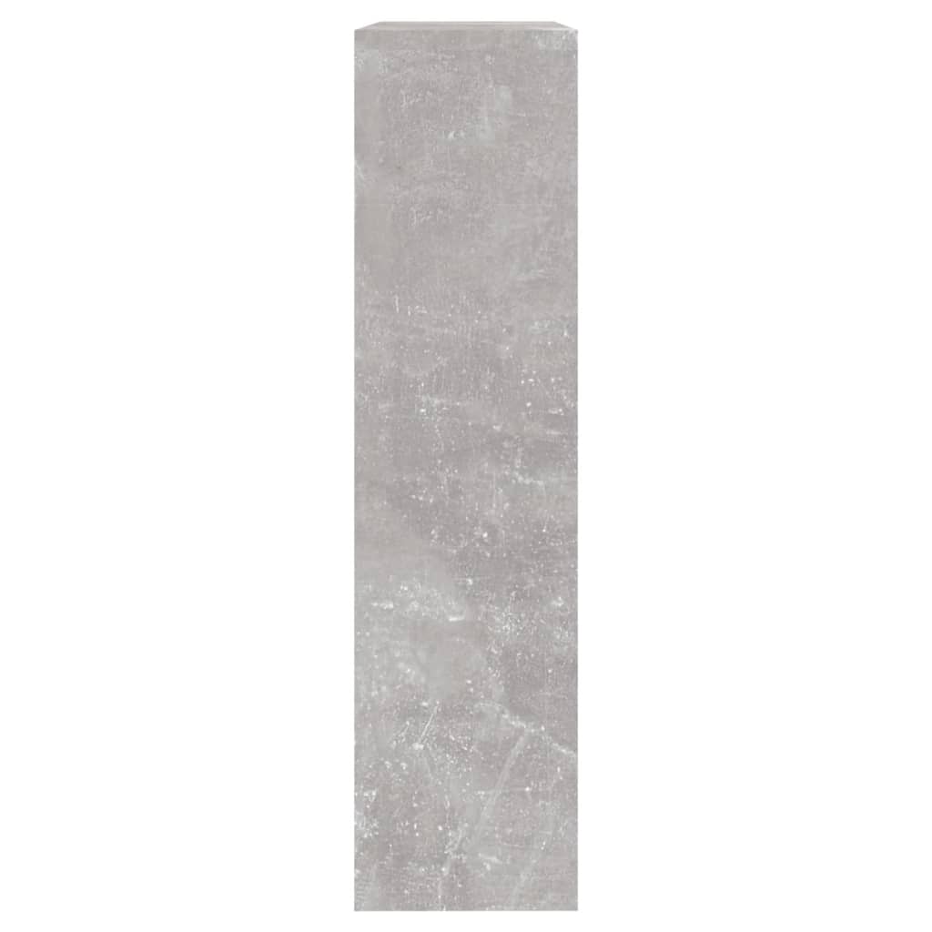 skoskab med spejl 2 hylder 63x17x67 cm betongrå