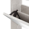 skoskab med spejl 3 hylder 63x17x102,5 cm betongrå