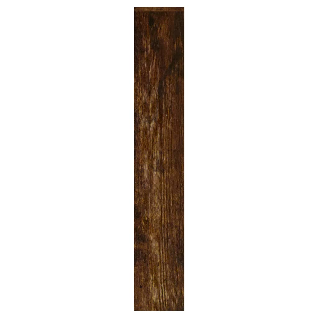 skoskab med spejl 3 hylder 63x17x102,5 cm røget egetræsfarve
