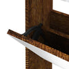 skoskab med spejl 3 hylder 63x17x102,5 cm røget egetræsfarve