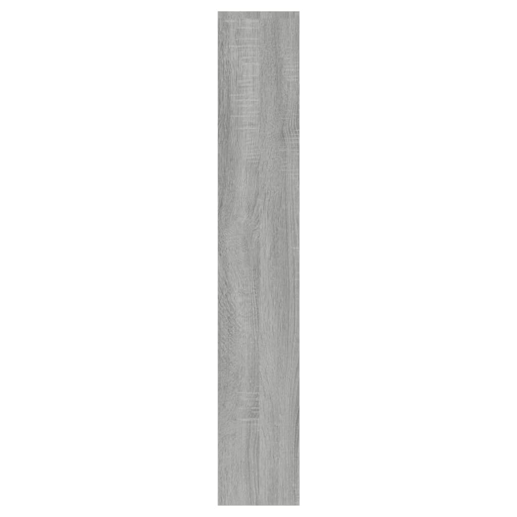 skoskab med spejl 3 hylder 63x17x102,5 cm grå sonoma-eg