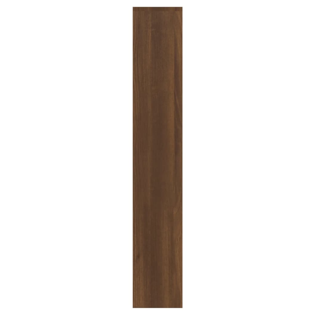 skoskab med spejl 3 hylder 63x17x102,5 cm brun egetræsfarve
