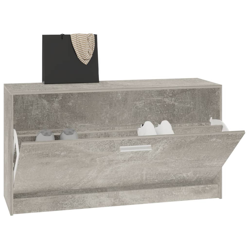 skobænk 80x24x45 cm konstrueret træ betongrå