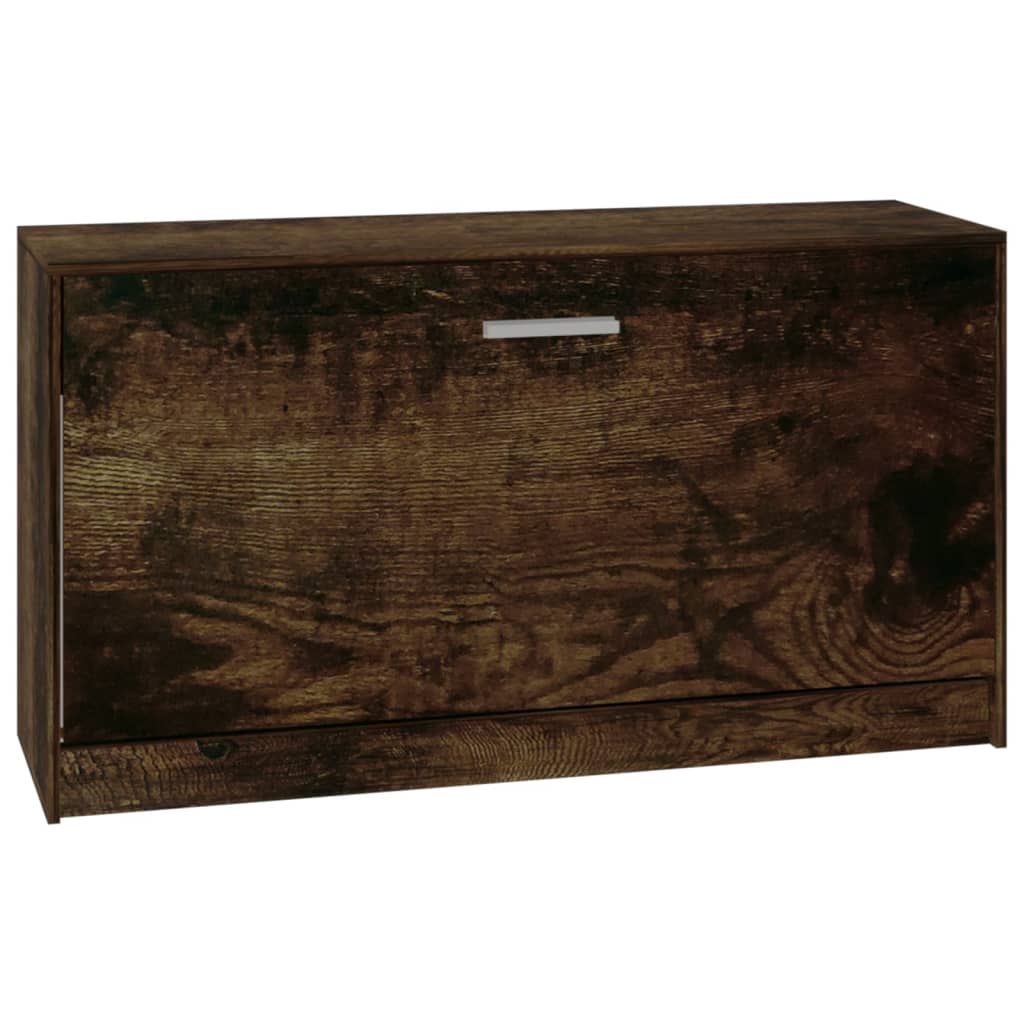 skobænk 80x24x45 cm konstrueret træ røget egetræsfarve