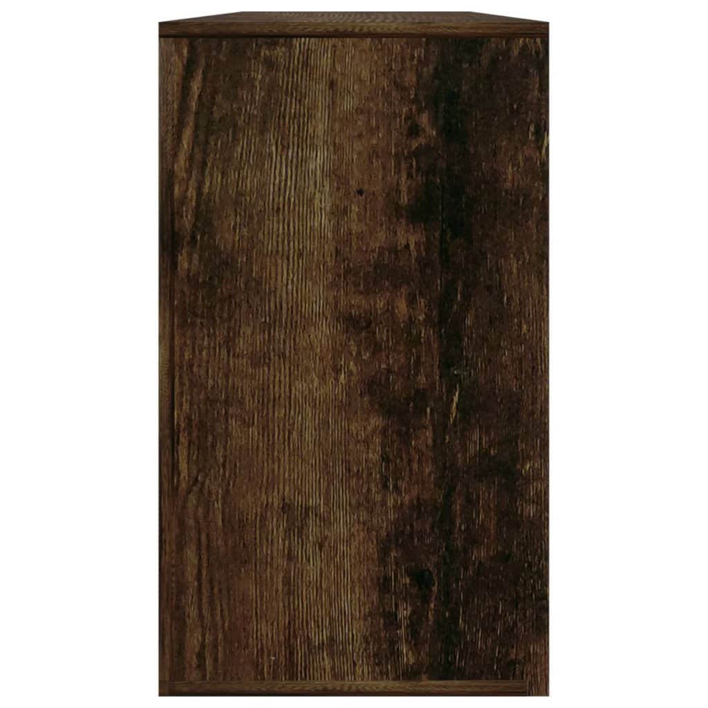 skobænk 80x24x45 cm konstrueret træ røget egetræsfarve