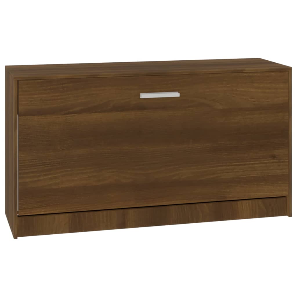 skobænk 80x24x45 cm konstrueret træ brun egetræsfarve