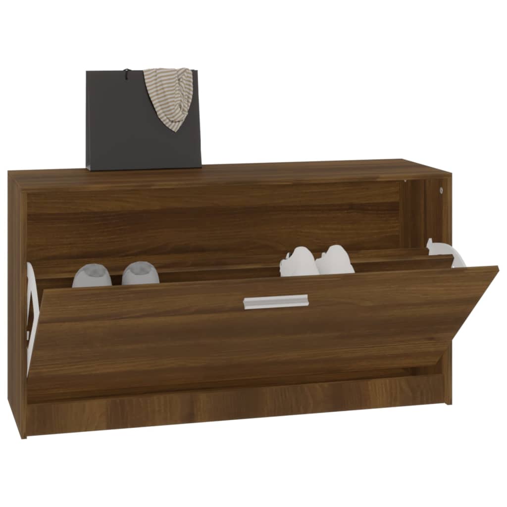 skobænk 80x24x45 cm konstrueret træ brun egetræsfarve