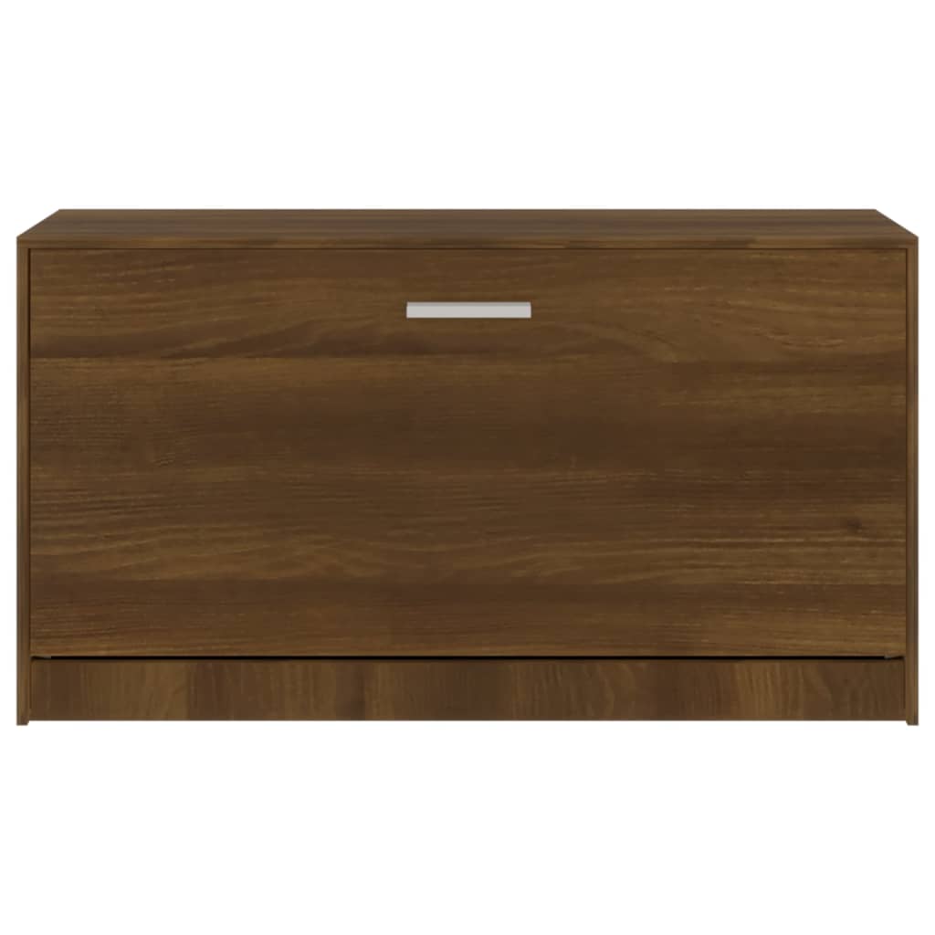 skobænk 80x24x45 cm konstrueret træ brun egetræsfarve