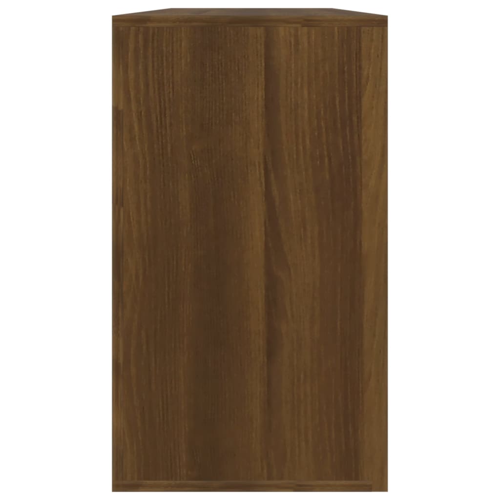 skobænk 80x24x45 cm konstrueret træ brun egetræsfarve