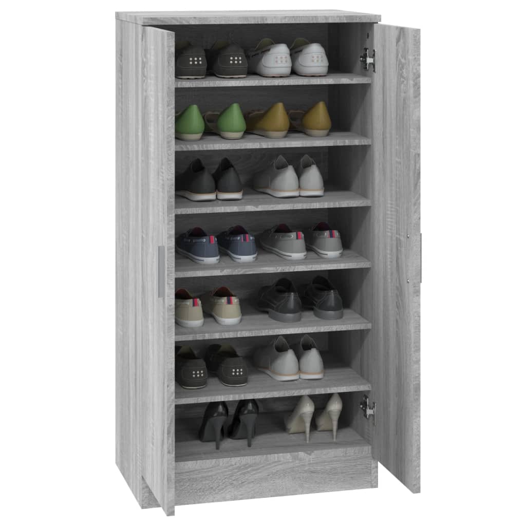 skoskab 55x35x108 cm konstrueret træ grå sonoma-eg