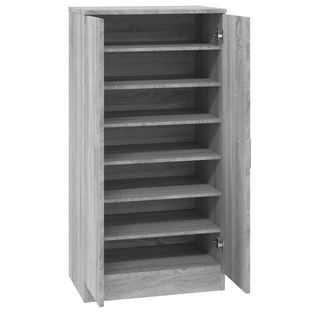 skoskab 55x35x108 cm konstrueret træ grå sonoma-eg