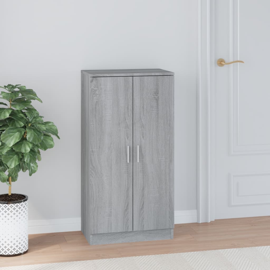 skoskab 55x35x108 cm konstrueret træ grå sonoma-eg
