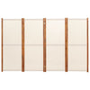 4-panels rumdeler 280x180 cm cremefarvet